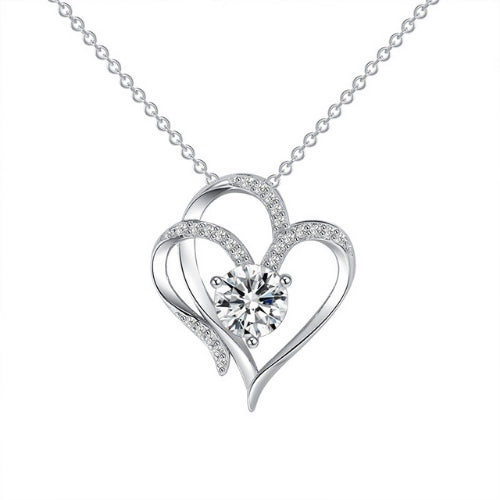 Lover's Spark – Copper Zircon Heart Necklace - g-essence